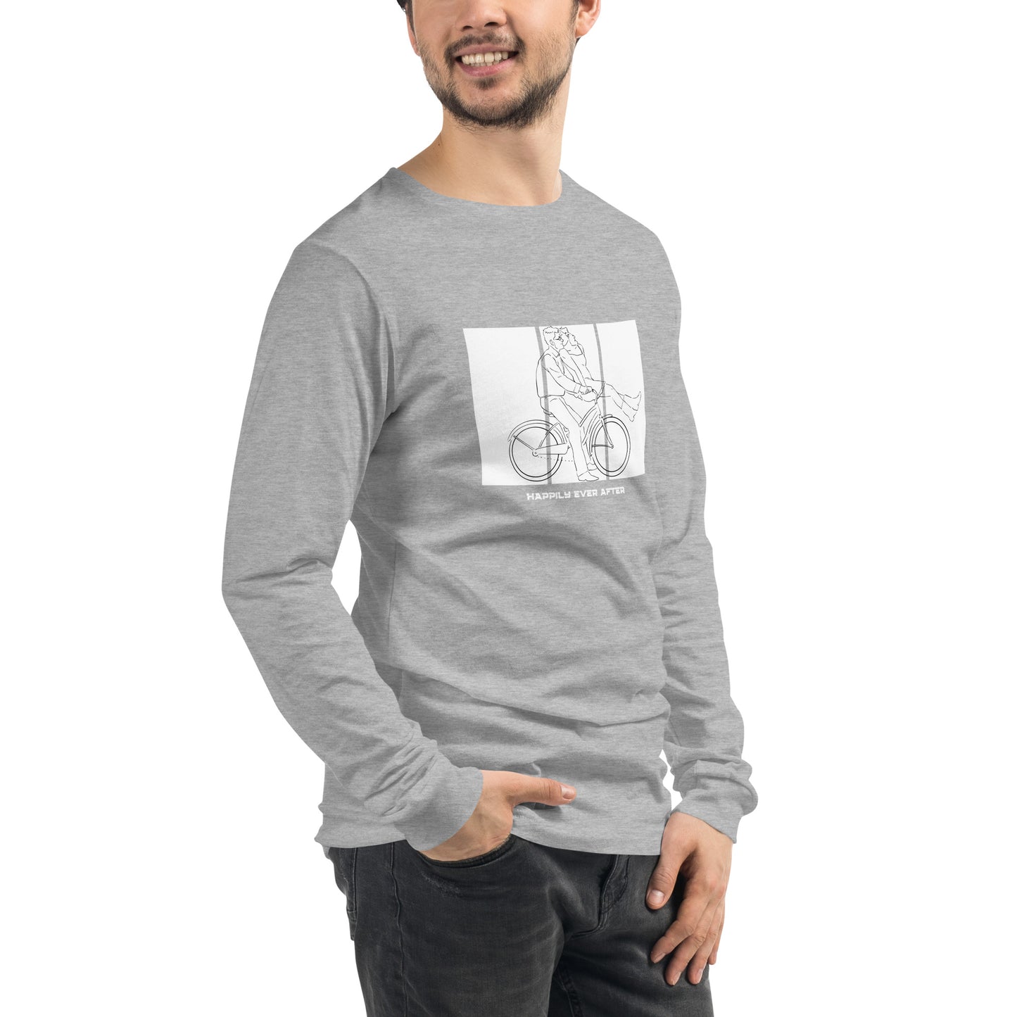 Ever After Long Sleeve Shirt - Left Placement product image 6 in Black, size XS, with front view, right-side angle and left placement.