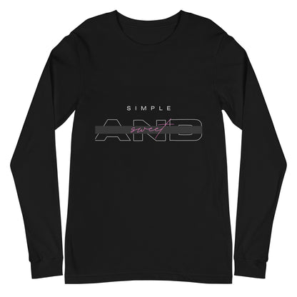 Sweet Minimal Long Sleeve Shirt - Left Placement product image 3 in Black Heather, size M, with front view and left placement.