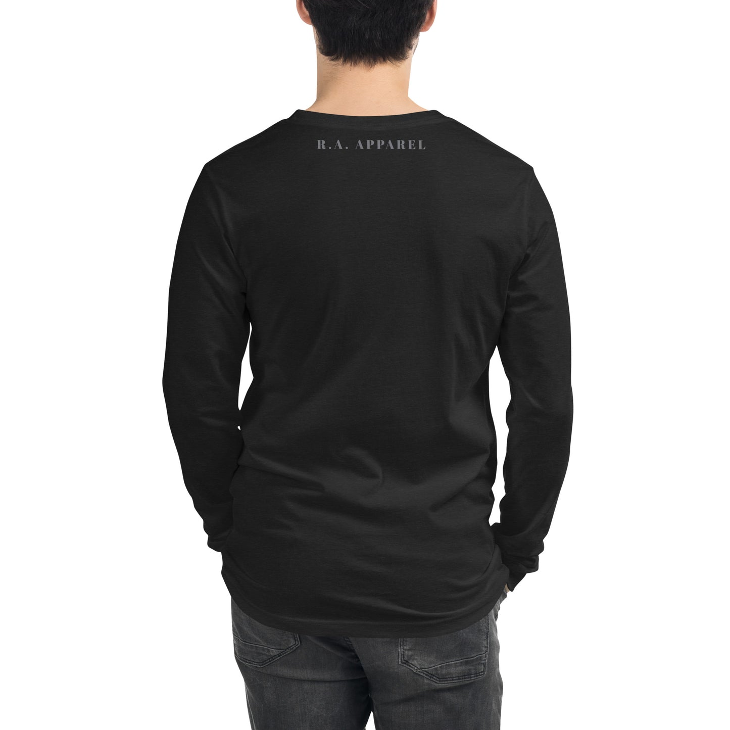 Stillwater Long Sleeve Shirt - Left Placement image 18 in Navy, size 2XL, showing back view for the Patience design.