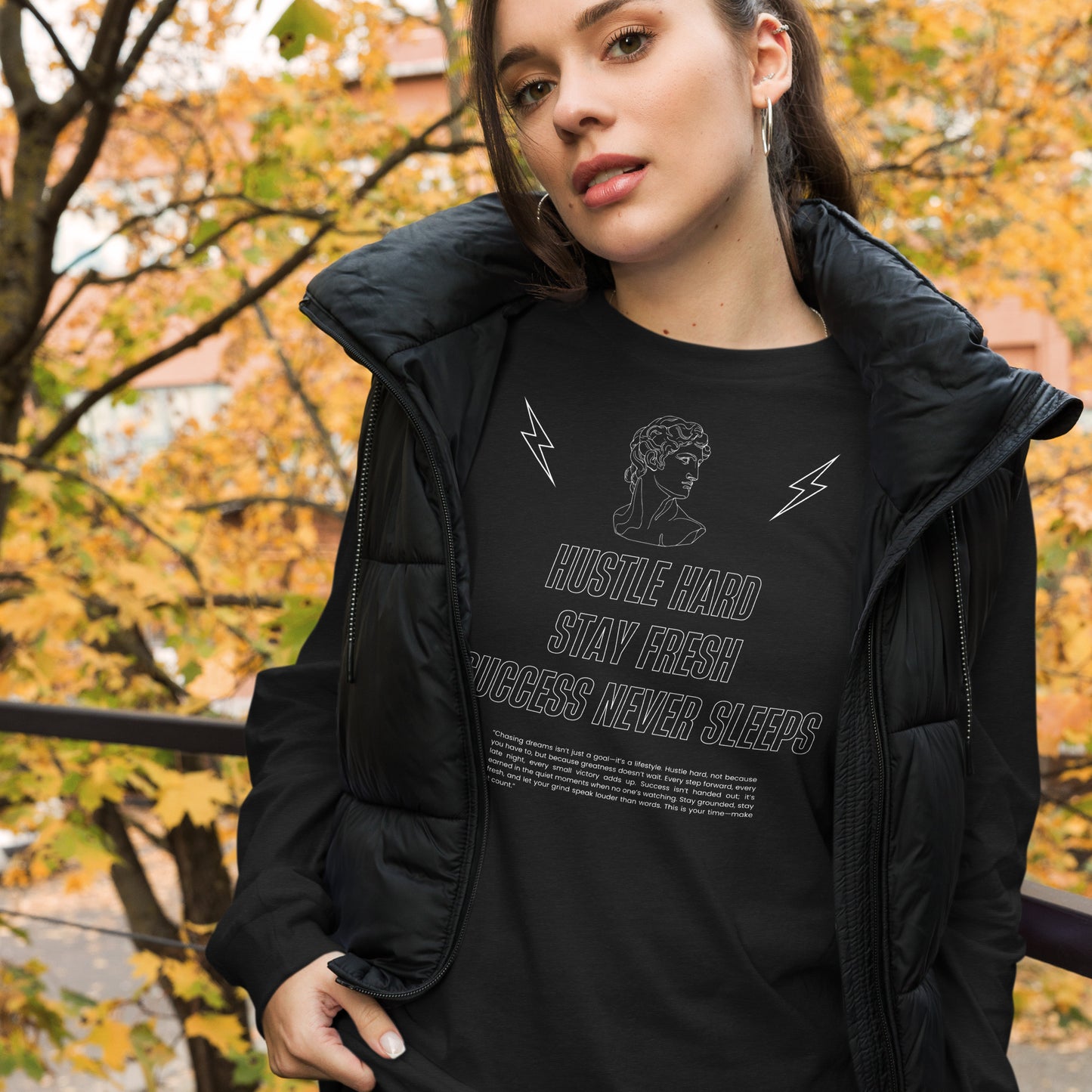 Image 23 of Maroon Workrate Long Sleeve Shirt - Left Placement, size XL, with Hustle Hard artwork visible in front view.