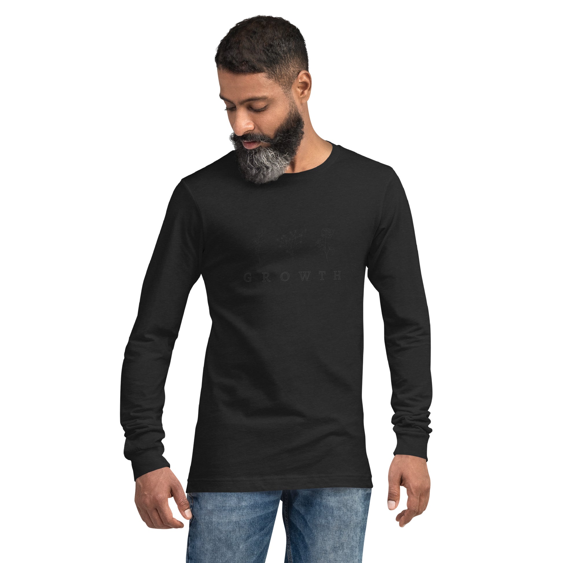 Growthline Long Sleeve Shirt - Left Placement by R.A. Apparel, image 37, front view, True Royal, size S, left placement.
