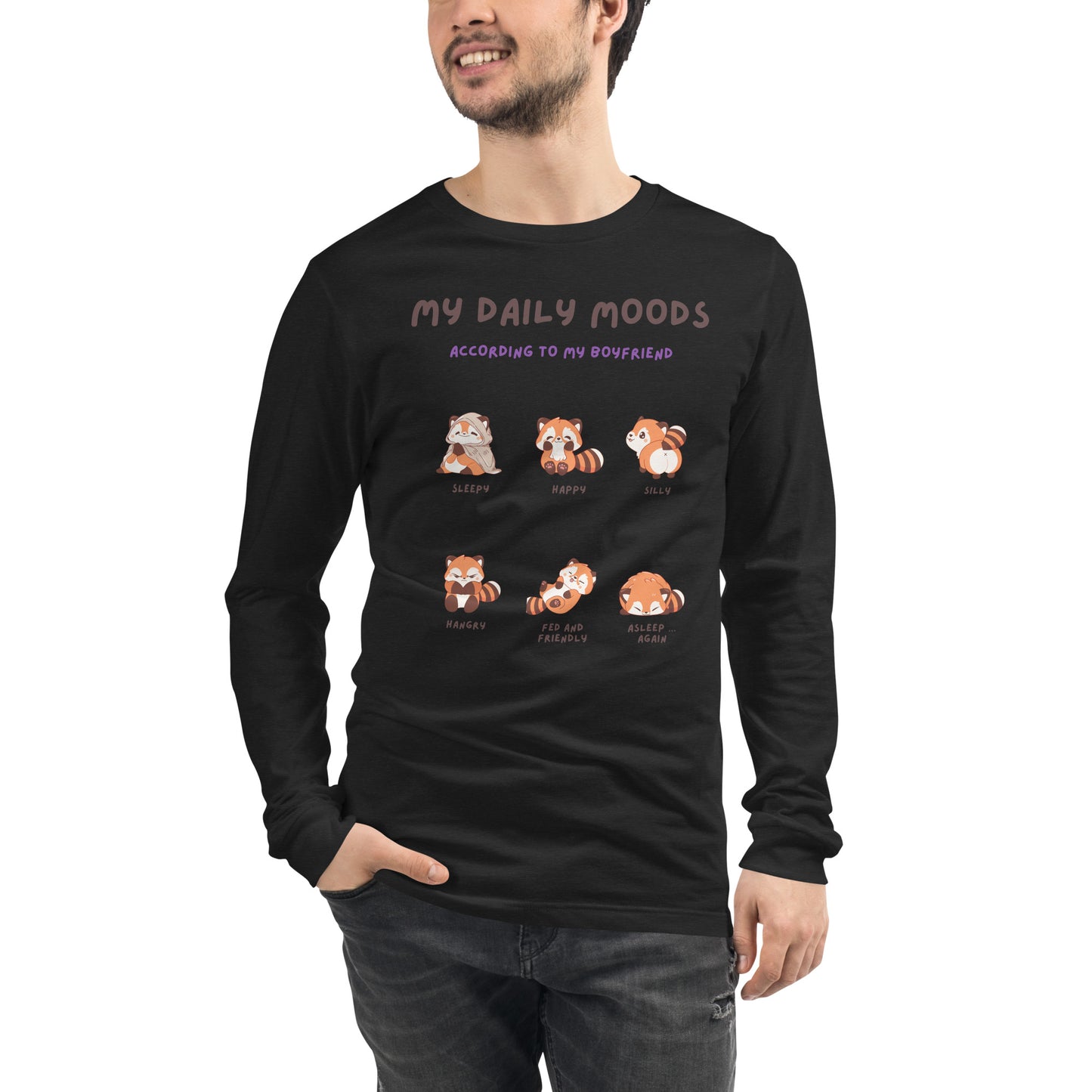 Image 55 of Poppy Mood Diary Long Sleeve Shirt - Left Placement, size XL, with My Daily Moods artwork visible in front view.