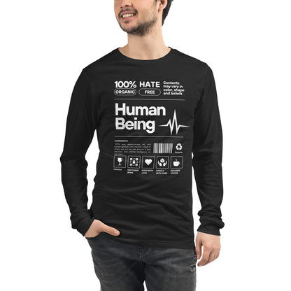 Human Form Long Sleeve Shirt - Left Placement by R.A. Apparel, image 17, front view, Navy, size XL, left placement.