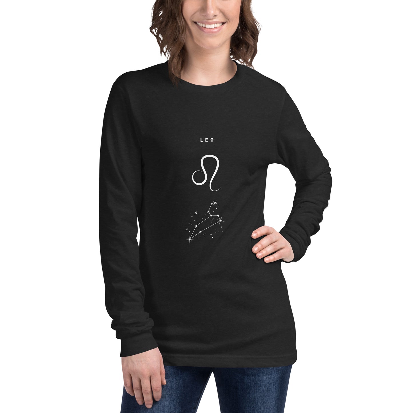 Solmane Long Sleeve Shirt - Left Placement image 33: Heather Forest version, size M with front view of the Leo range.
