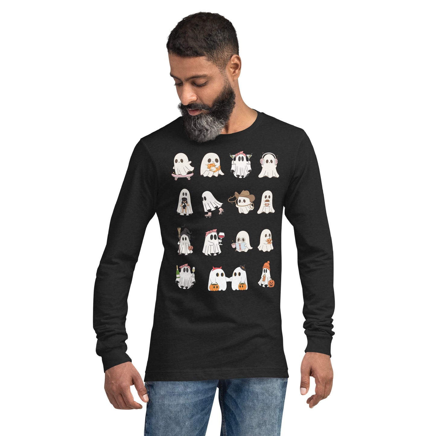 Spectral Long Sleeve Shirt - Left Placement image 37 in True Royal, size S, showing front view for the Ghosts design.