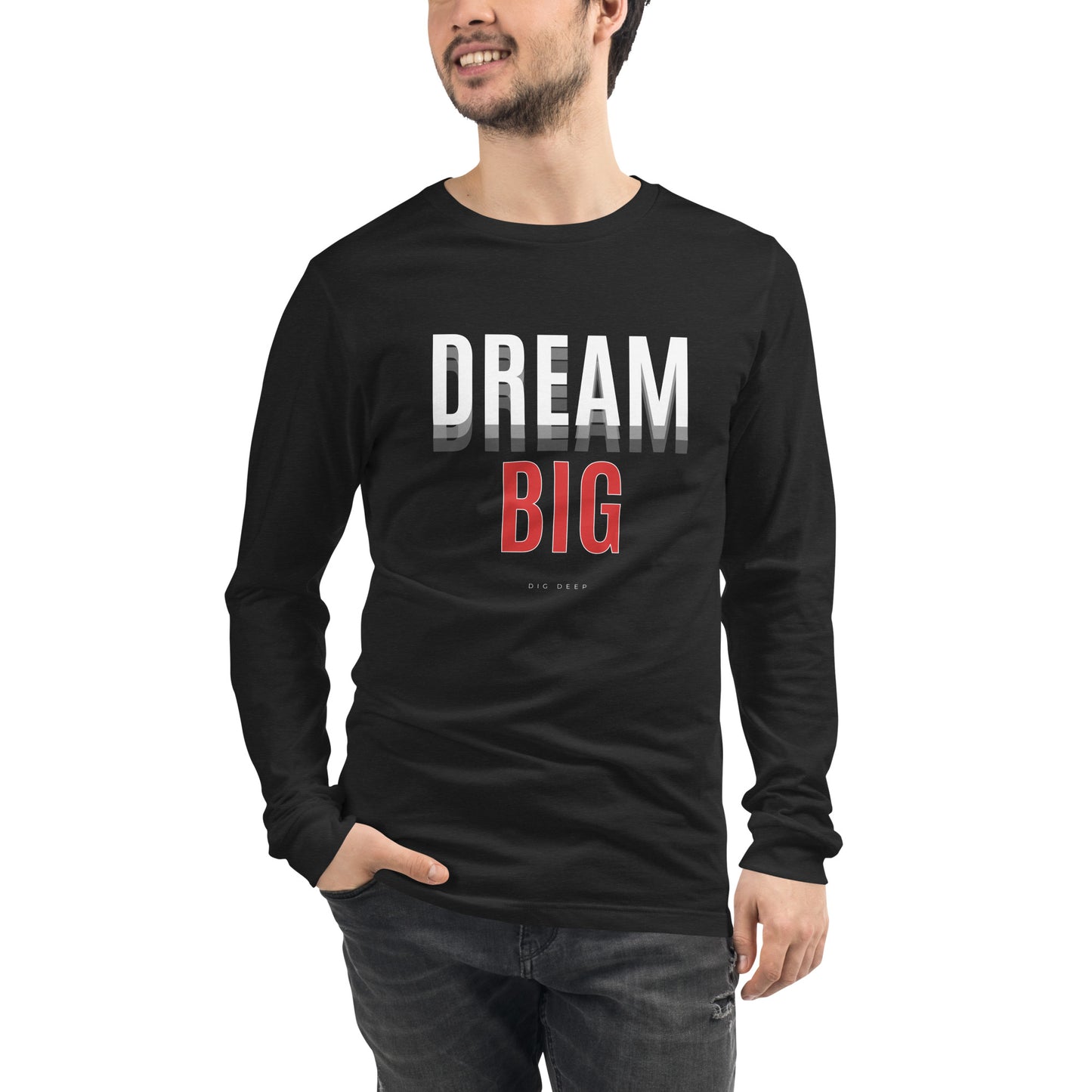 Skyline Dream Long Sleeve Shirt - Left Placement by R.A. Apparel, image 29, front view, Heather Forest, size L, left placement.