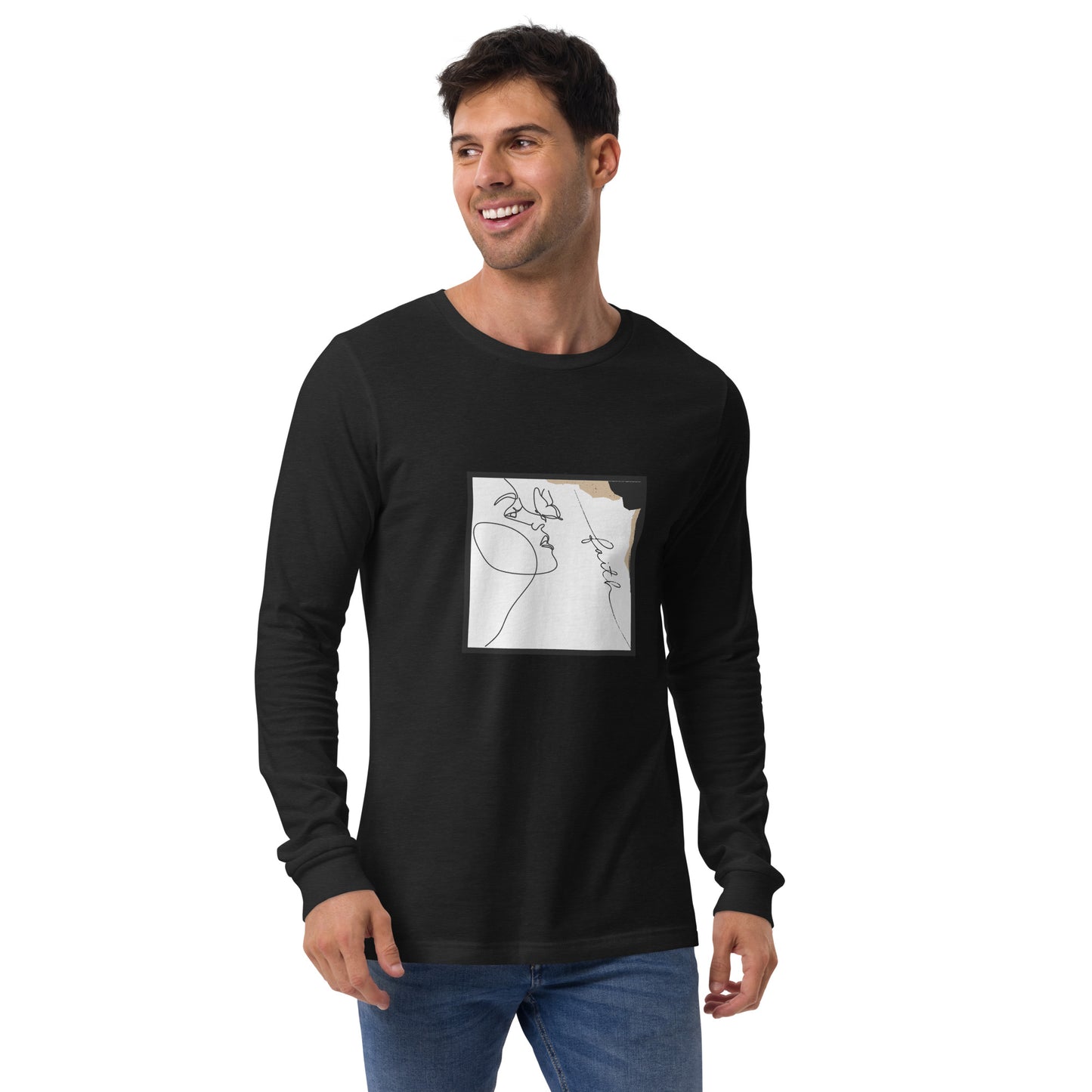 Faithline Long Sleeve Shirt - Left Placement product image 17 in Maroon, size S, with front view and left placement.