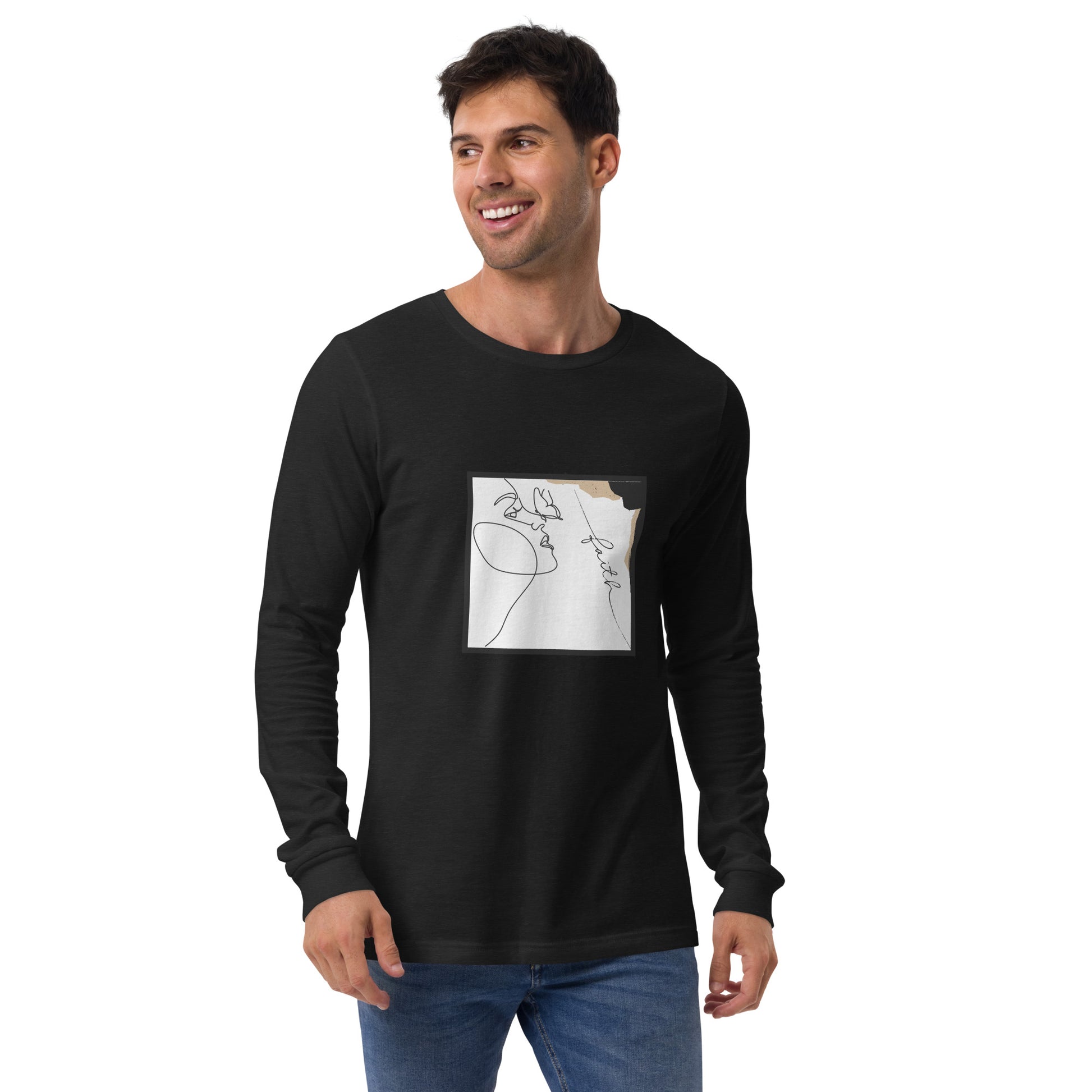 Faithline Long Sleeve Shirt - Left Placement product image 17 in Maroon, size S, with front view and left placement.