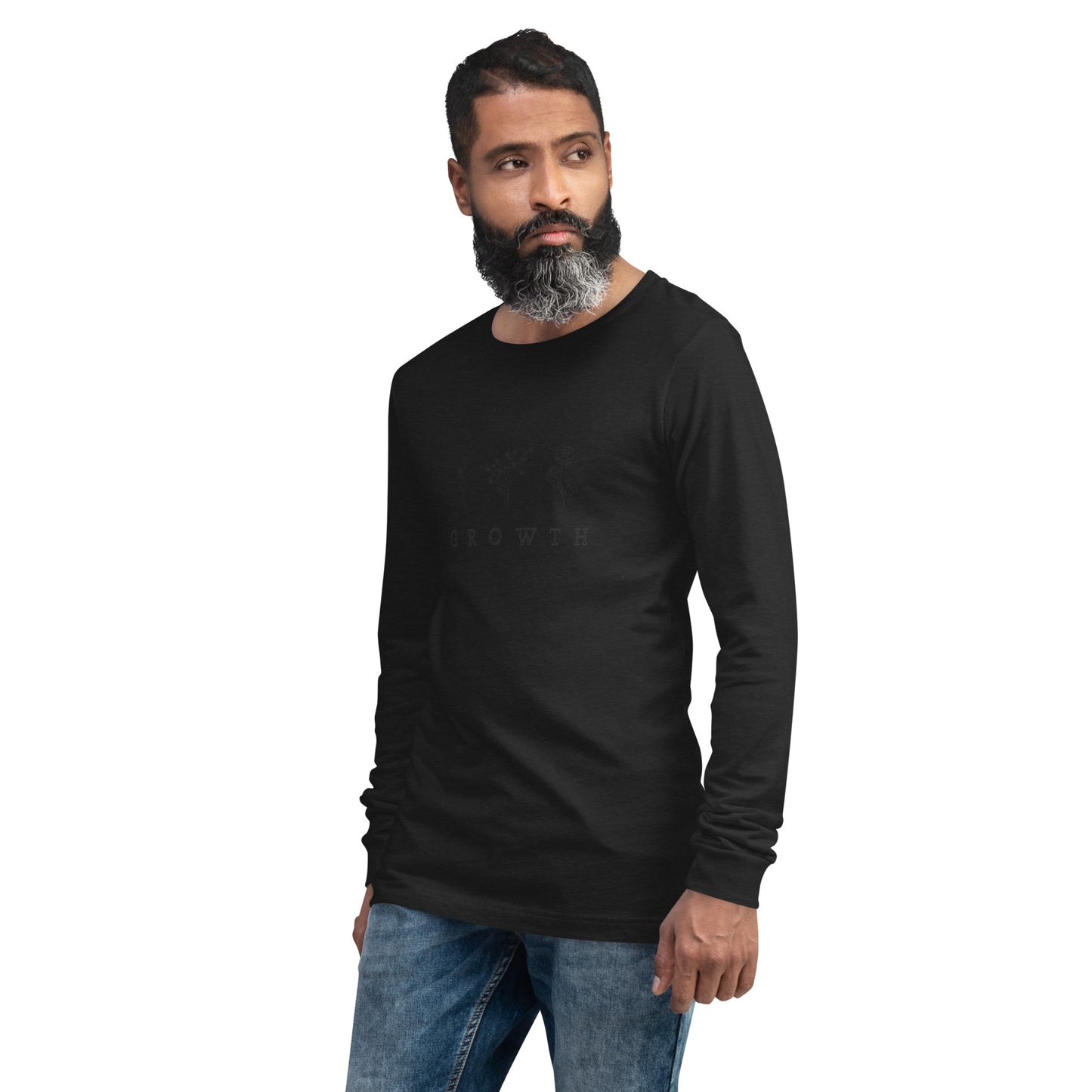 Growthline Long Sleeve Shirt - Left Placement by R.A. Apparel, image 39, front view, left-side angle, True Royal, size L, left placement.