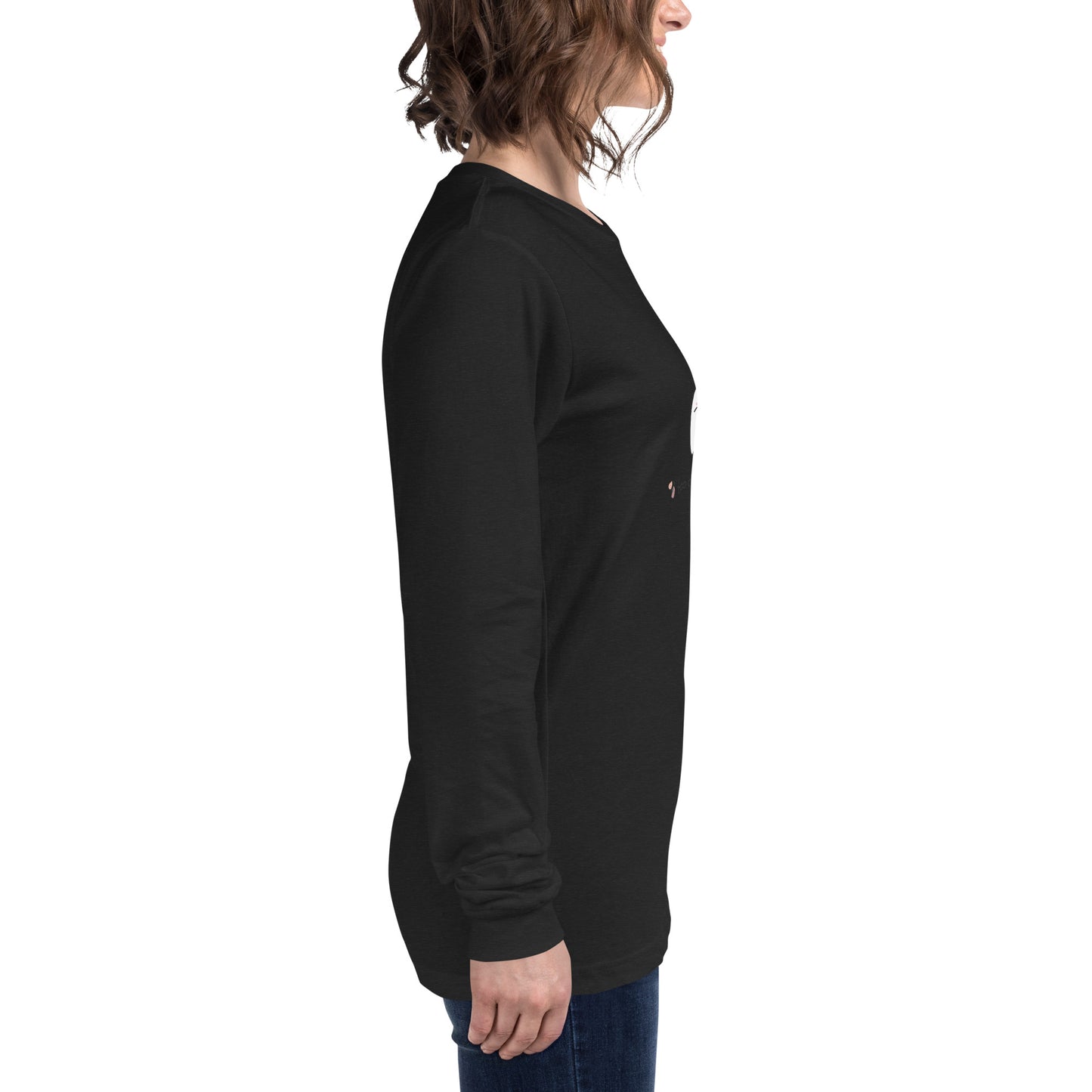Cute Haunt Long Sleeve Shirt - Left Placement image 59: Military Green version, size L with right-side angle of the Too Cute to Spook range.