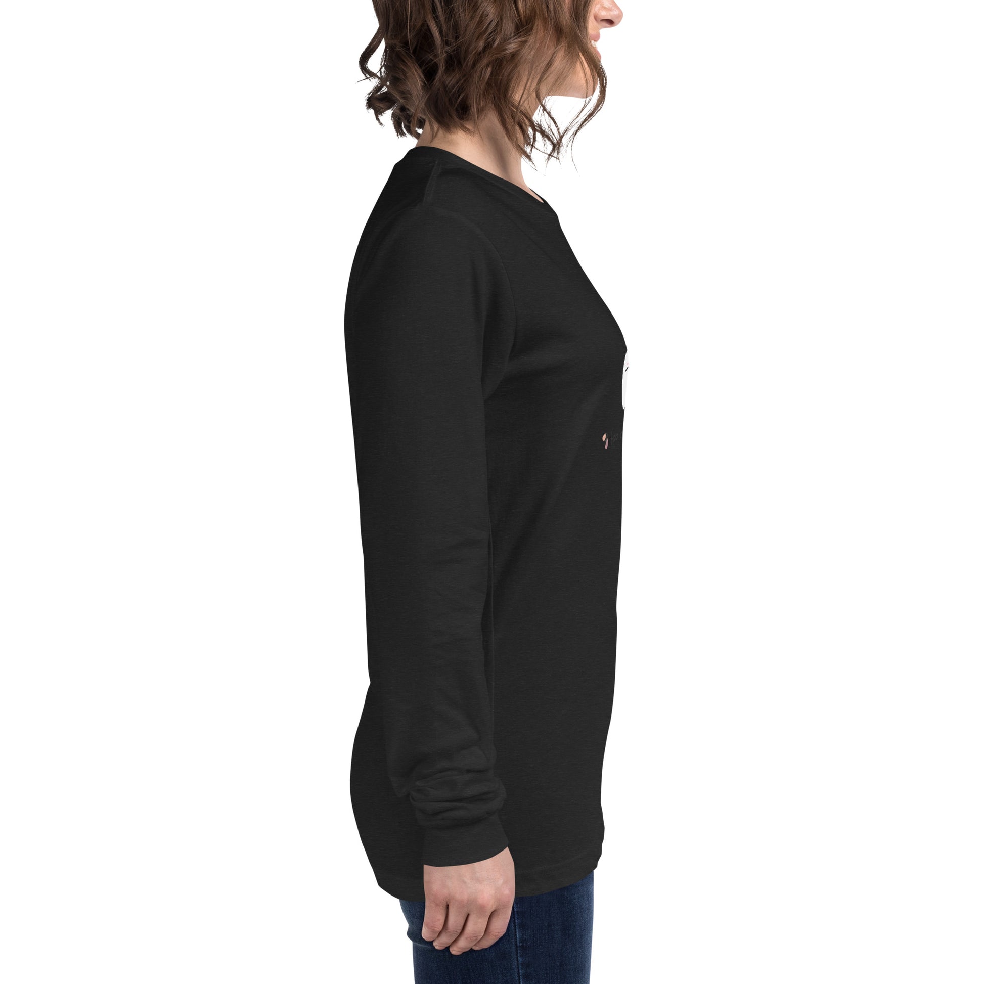 Cute Haunt Long Sleeve Shirt - Left Placement image 59: Military Green version, size L with right-side angle of the Too Cute to Spook range.
