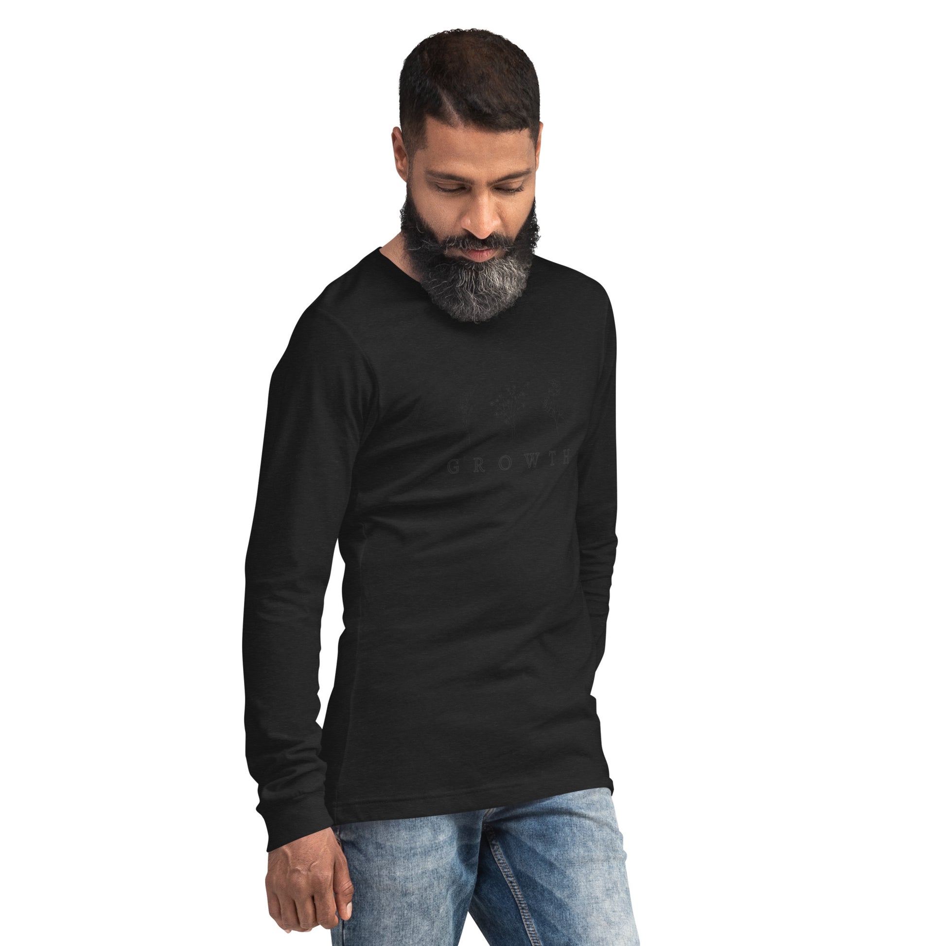 Growthline Long Sleeve Shirt - Left Placement image 40 in True Royal, size XL, showing front view, right-side angle for the Growth design.