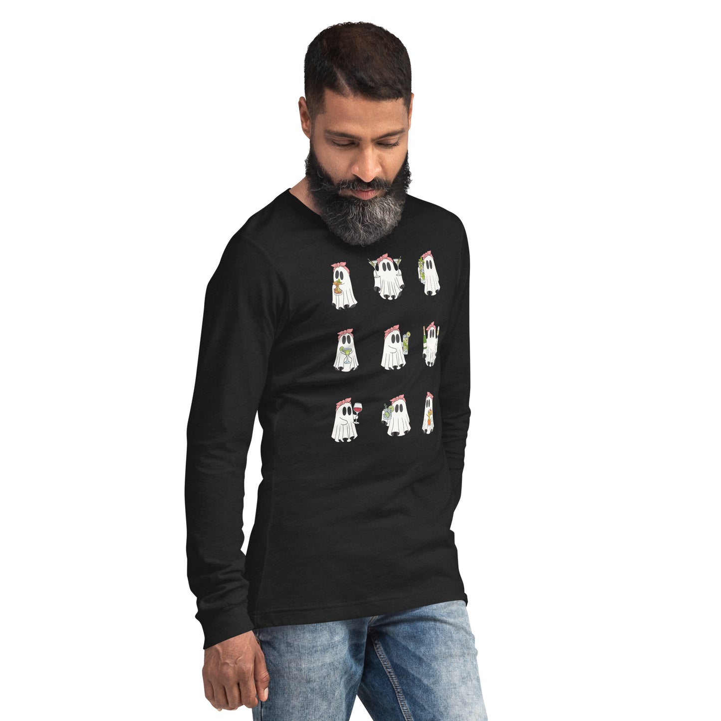 Little Haunts Long Sleeve Shirt - Left Placement image 40 in True Royal, size XL, showing front view, right-side angle for the Ghosties 1 design.