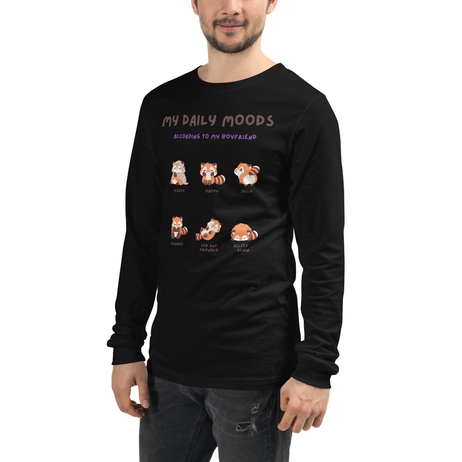Mood Diary Long Sleeve Shirt - Left Placement image 11 in Navy, size XS, showing front view, left-side angle for the My Daily Moods design.