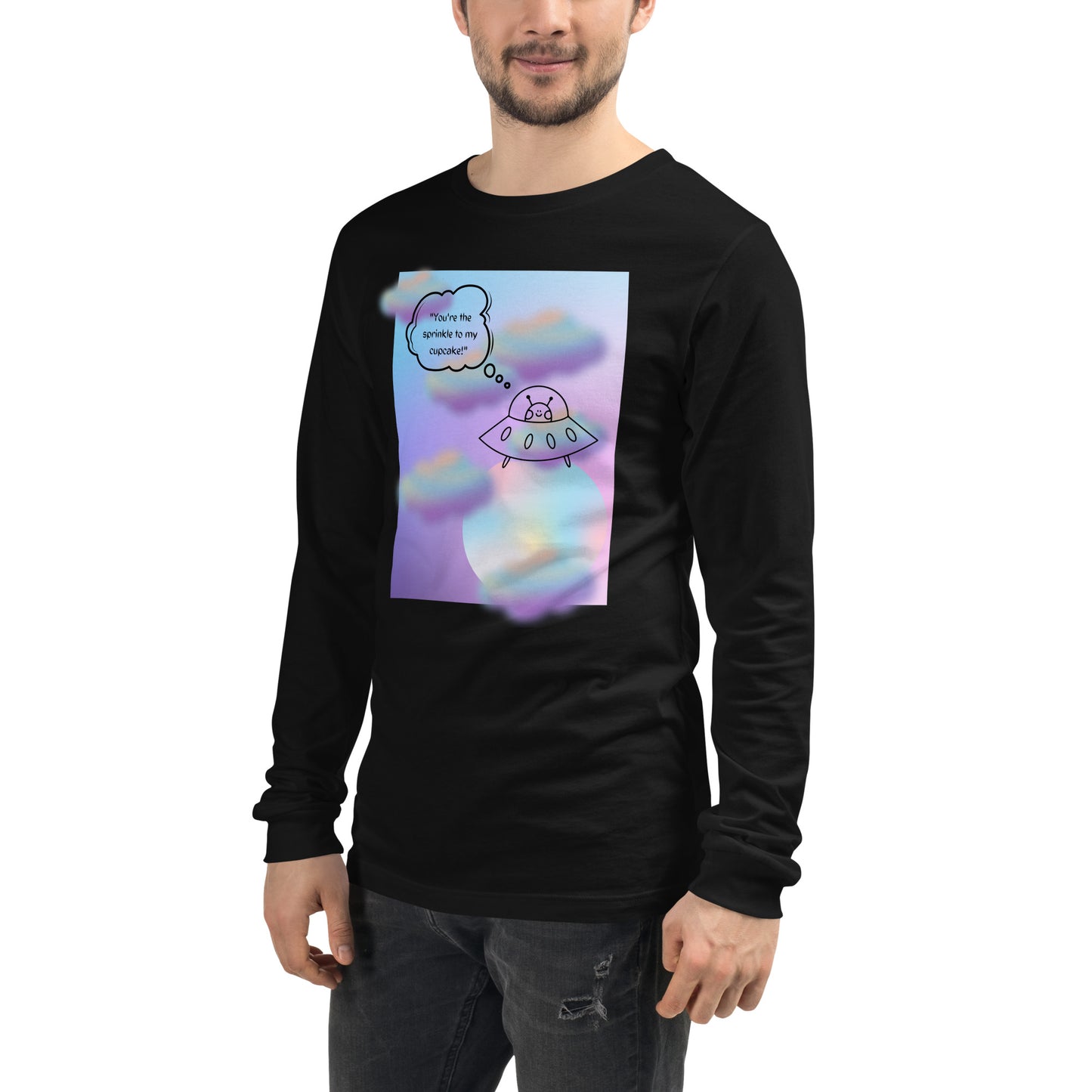 Sprinkle Theory Long Sleeve Shirt - Left Placement product image 11 in Navy, size XS, with front view, left-side angle and left placement.