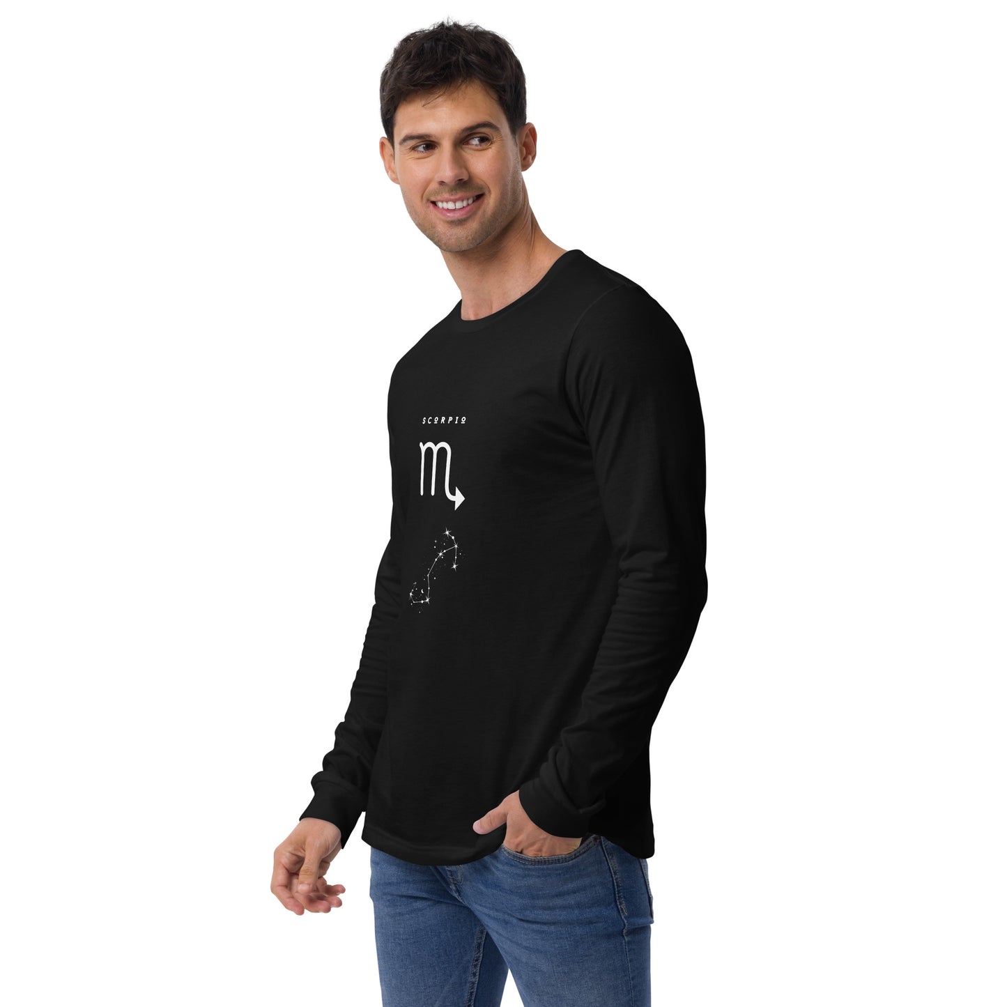 Sabletide Long Sleeve Shirt - Left Placement product image 4 in Black Heather, size L, with front view, left-side angle and left placement.