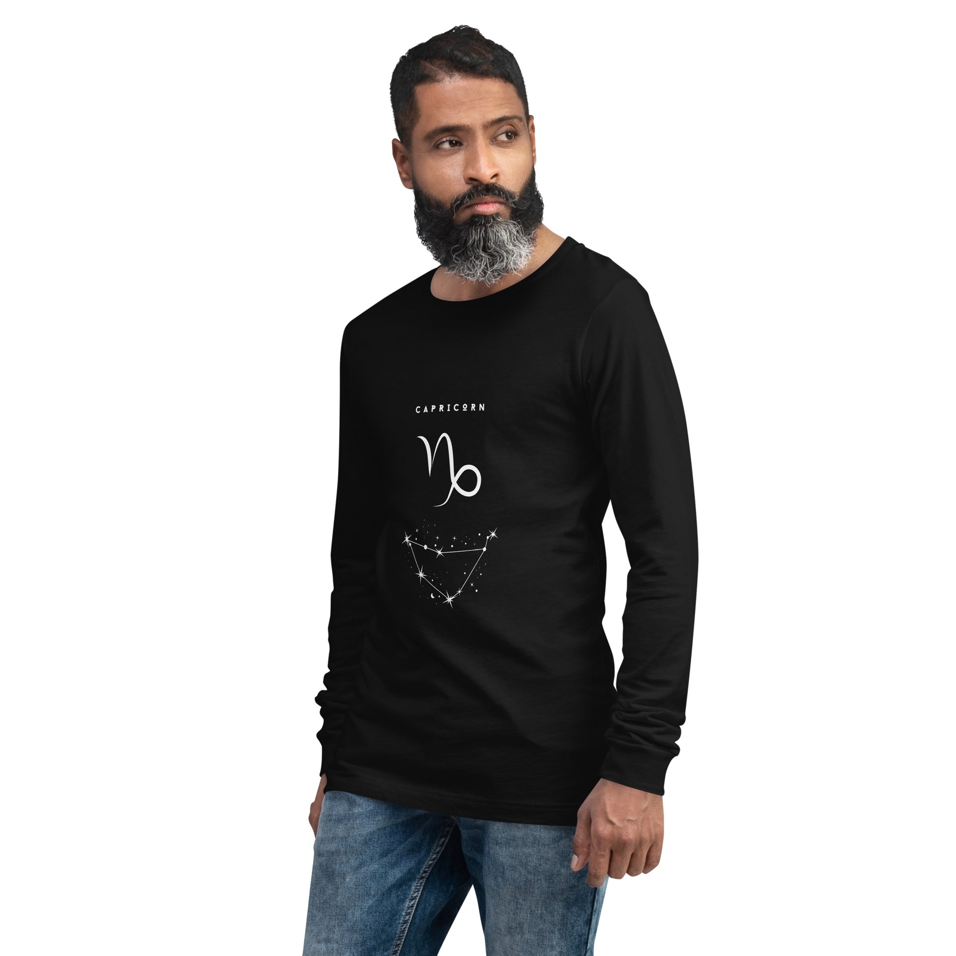 Montaire Long Sleeve Shirt by R.A. Apparel, image 7, front view, left-side angle, Black, size XS, design placement.