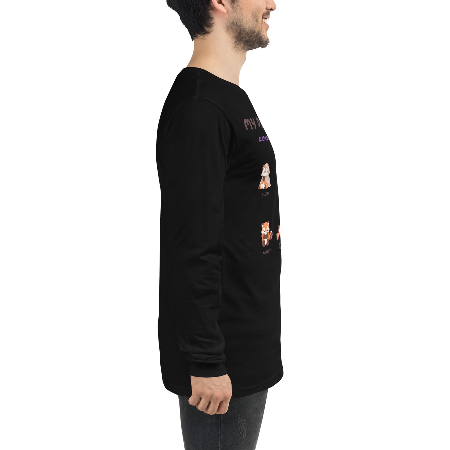 Mood Diary Long Sleeve Shirt - Left Placement product image 10 in Black, size XL, with right-side angle and left placement.