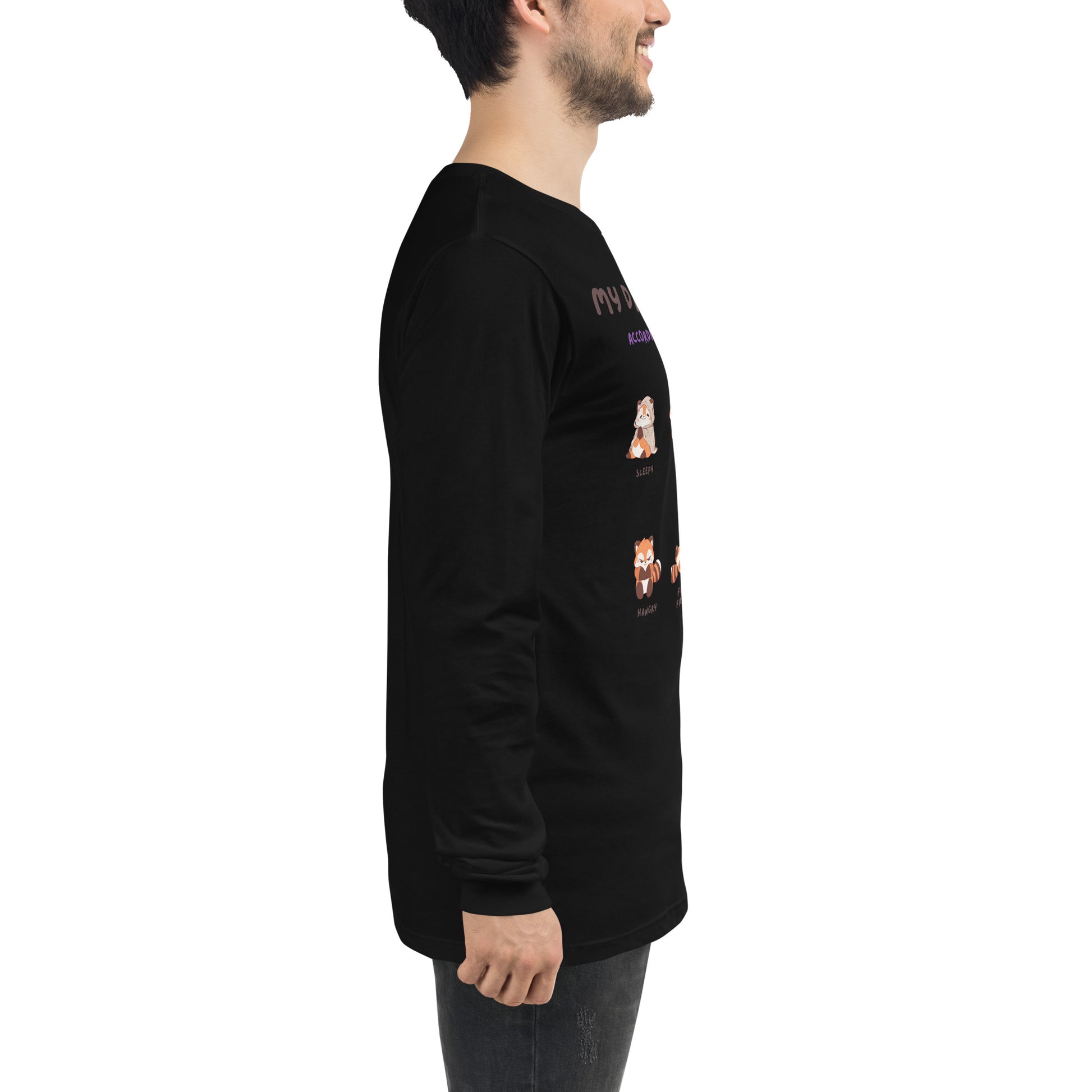 Mood Diary Long Sleeve Shirt - Left Placement product image 10 in Black, size XL, with right-side angle and left placement.