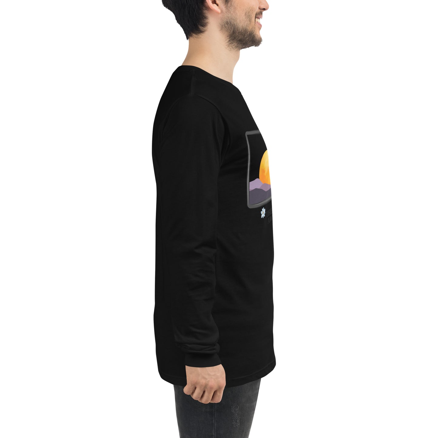 Avenor Long Sleeve Shirt by R.A. Apparel, image 10, right-side angle, Black, size 2XL, design placement.