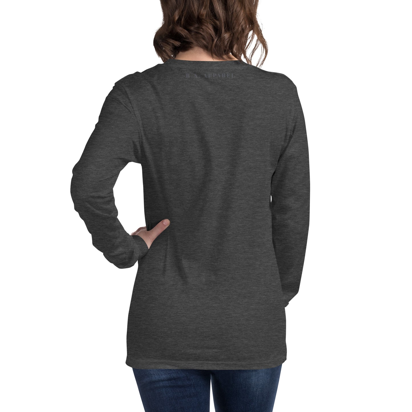 Zenline Long Sleeve Shirt - Left Placement image 13 in Navy, size XS, showing back view for the Pure Zen design.