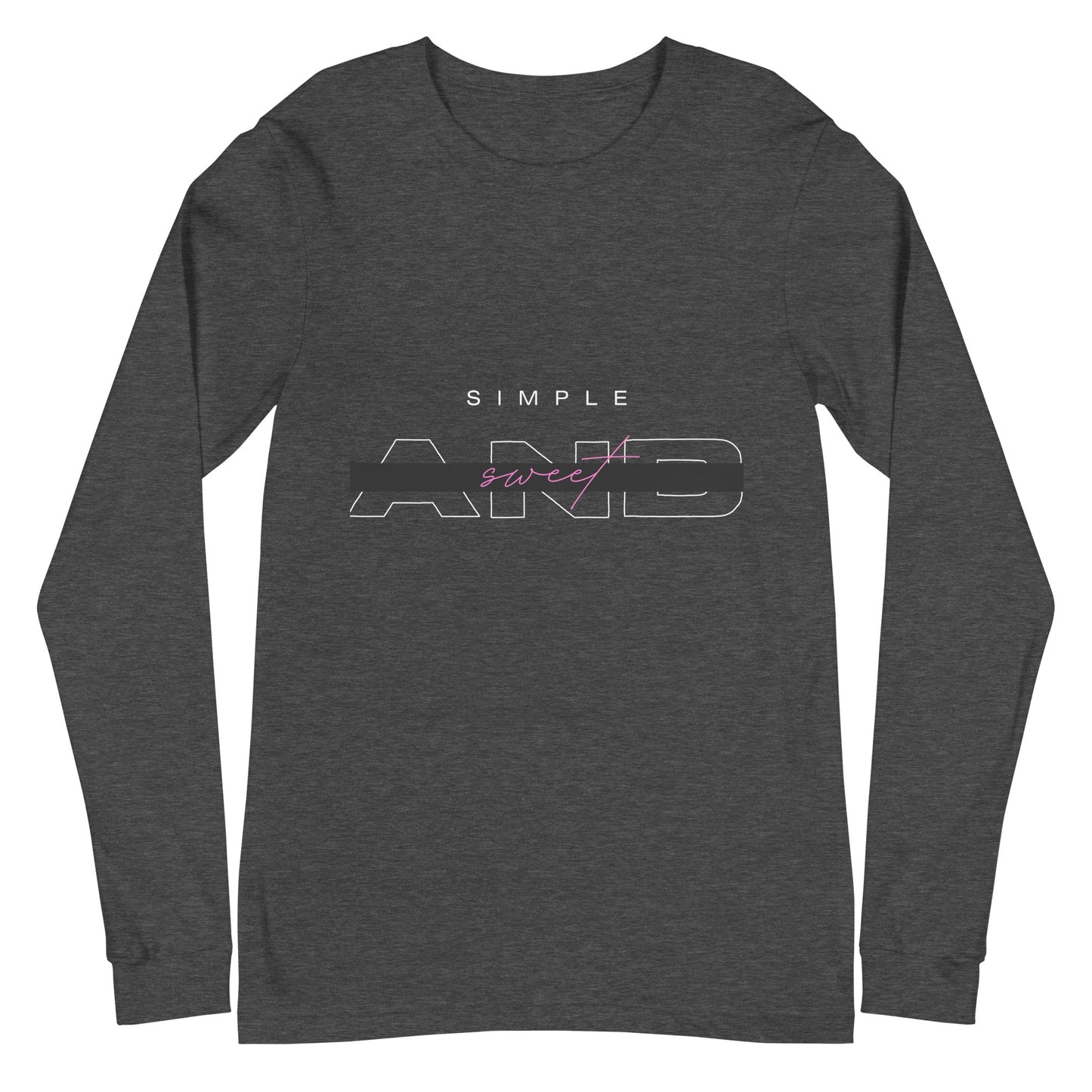 Sweet Minimal Long Sleeve Shirt - Left Placement image 8 in Black, size S, showing front view for the Simple and Sweet design.