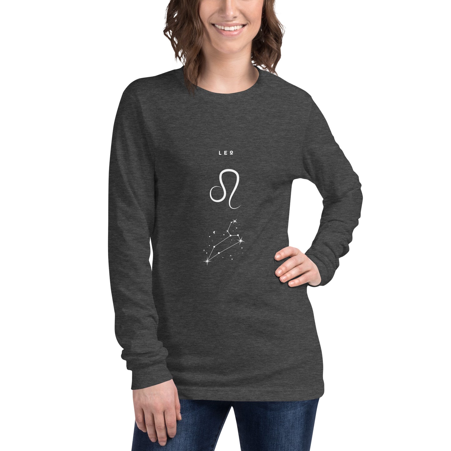 Solmane Long Sleeve Shirt - Left Placement image 25 in Red, size XS, showing front view for the Leo design.