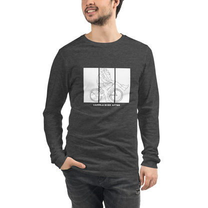 Ever After Long Sleeve Shirt - Left Placement by R.A. Apparel, image 43, front view, Heather Navy, size M, left placement.