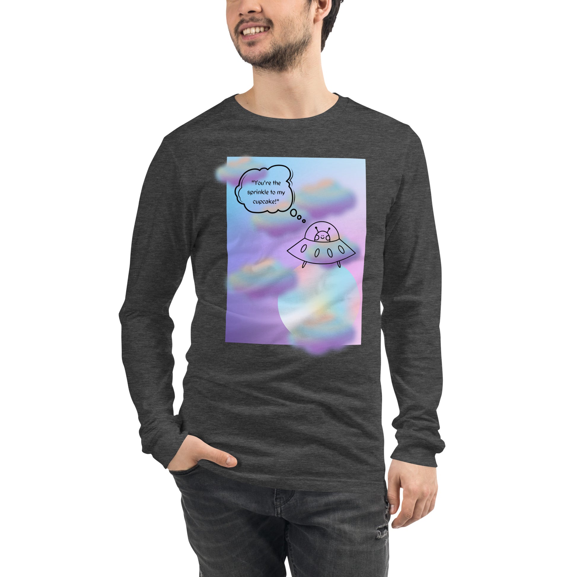 Sprinkle Theory Long Sleeve Shirt - Left Placement product image 43 in Heather Navy, size M, with front view and left placement.
