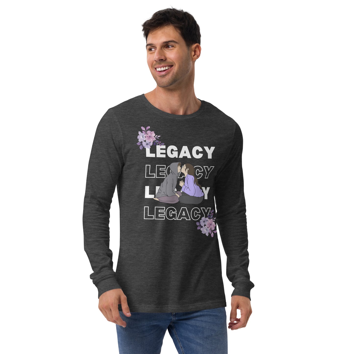 Heirloom Long Sleeve Shirt - Left Placement by R.A. Apparel, image 13, front view, Navy, size M, left placement.
