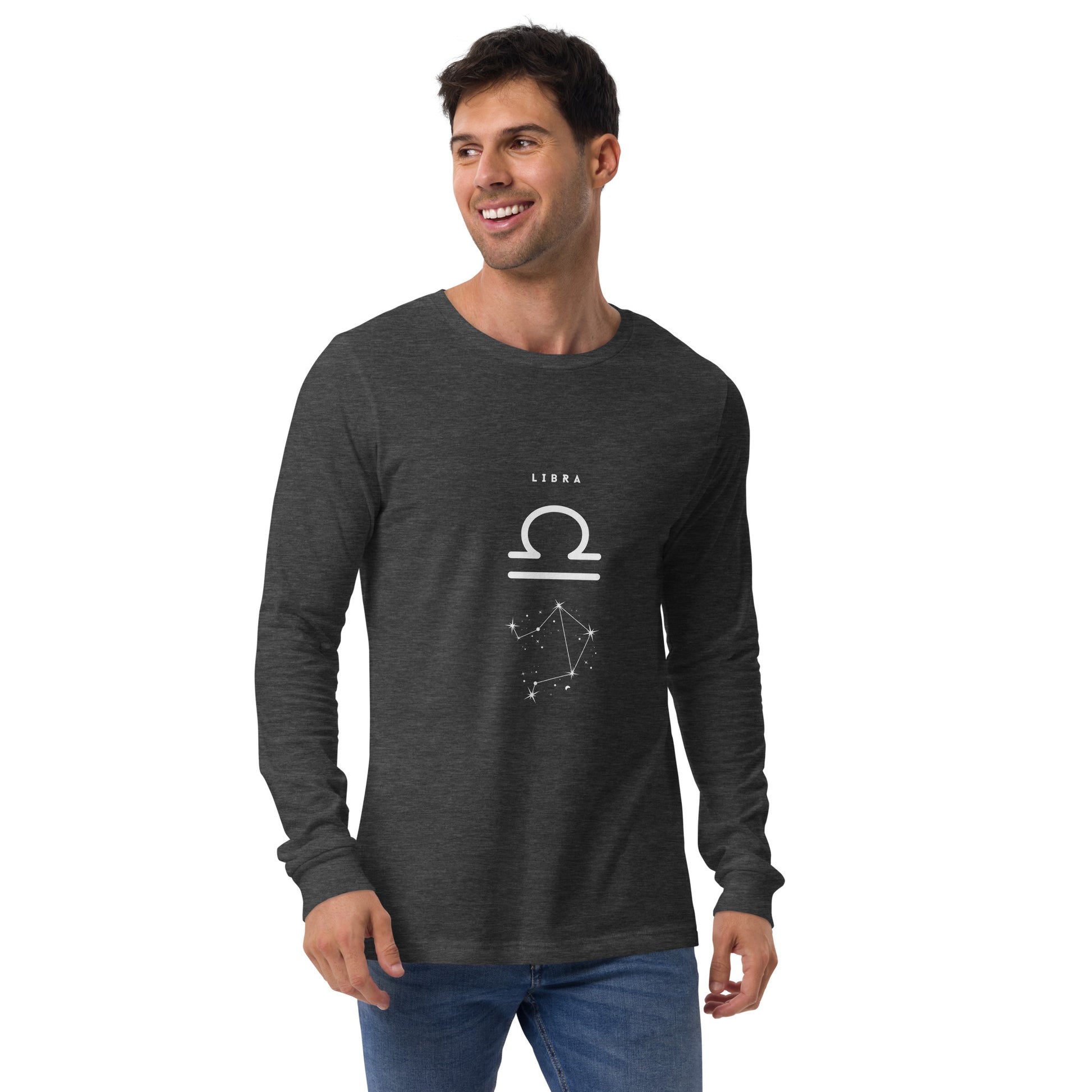 Balance Court Long Sleeve Shirt - Left Placement image 13: Navy version, size XS with front view of the Libra range.