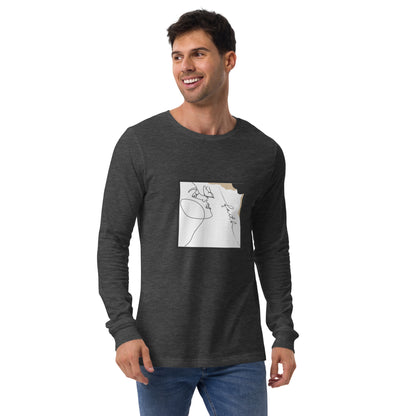 Image 13 of Navy Faithline Long Sleeve Shirt - Left Placement, size M, with Faith artwork visible in front view.