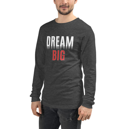 Skyline Dream Long Sleeve Shirt - Left Placement image 23 in Red, size M, showing front view, left-side angle for the Dream Big design.