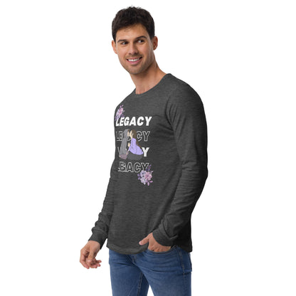 Heirloom Long Sleeve Shirt - Left Placement image 14 in Navy, size L, showing front view, left-side angle for the Legacy design.