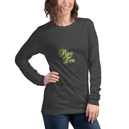 Zenline Long Sleeve Shirt - Left Placement image 14: Navy version, size S with front view, right-side angle of the Pure Zen range.