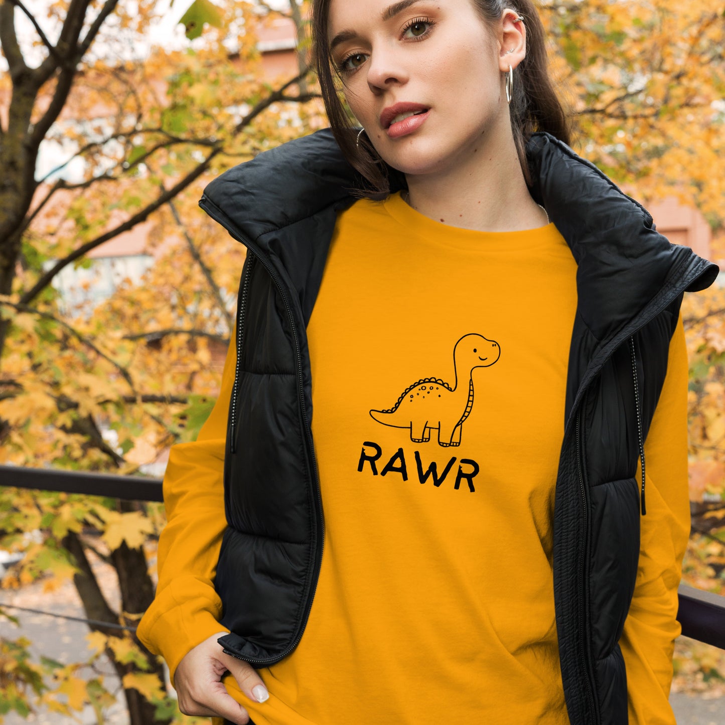 Image 26 of True Royal Wild Call Long Sleeve Shirt - Left Placement, size S, with Rawr artwork visible in front view.