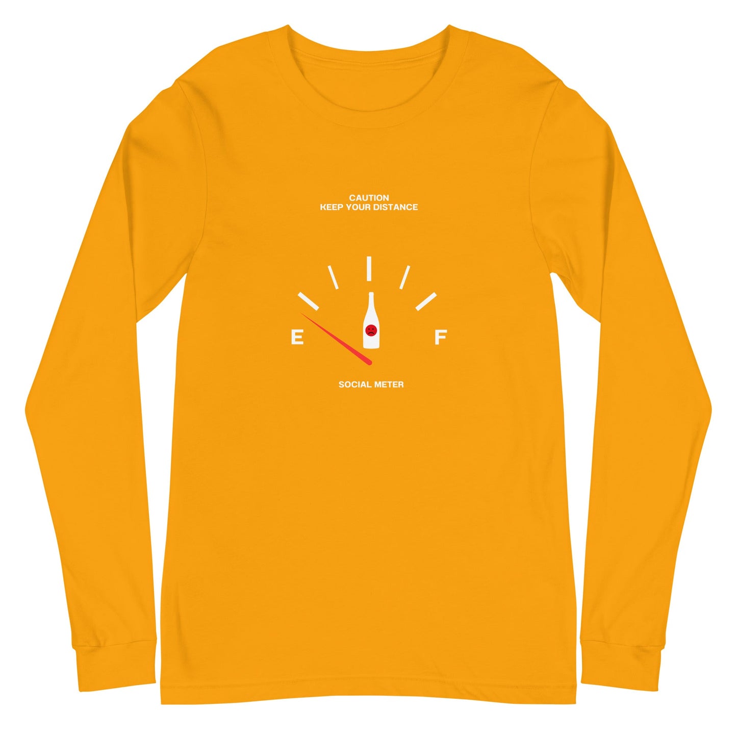 Image 13 of Navy Social Static Long Sleeve Shirt - Left Placement, size XS, with Social Meter artwork visible in front view.