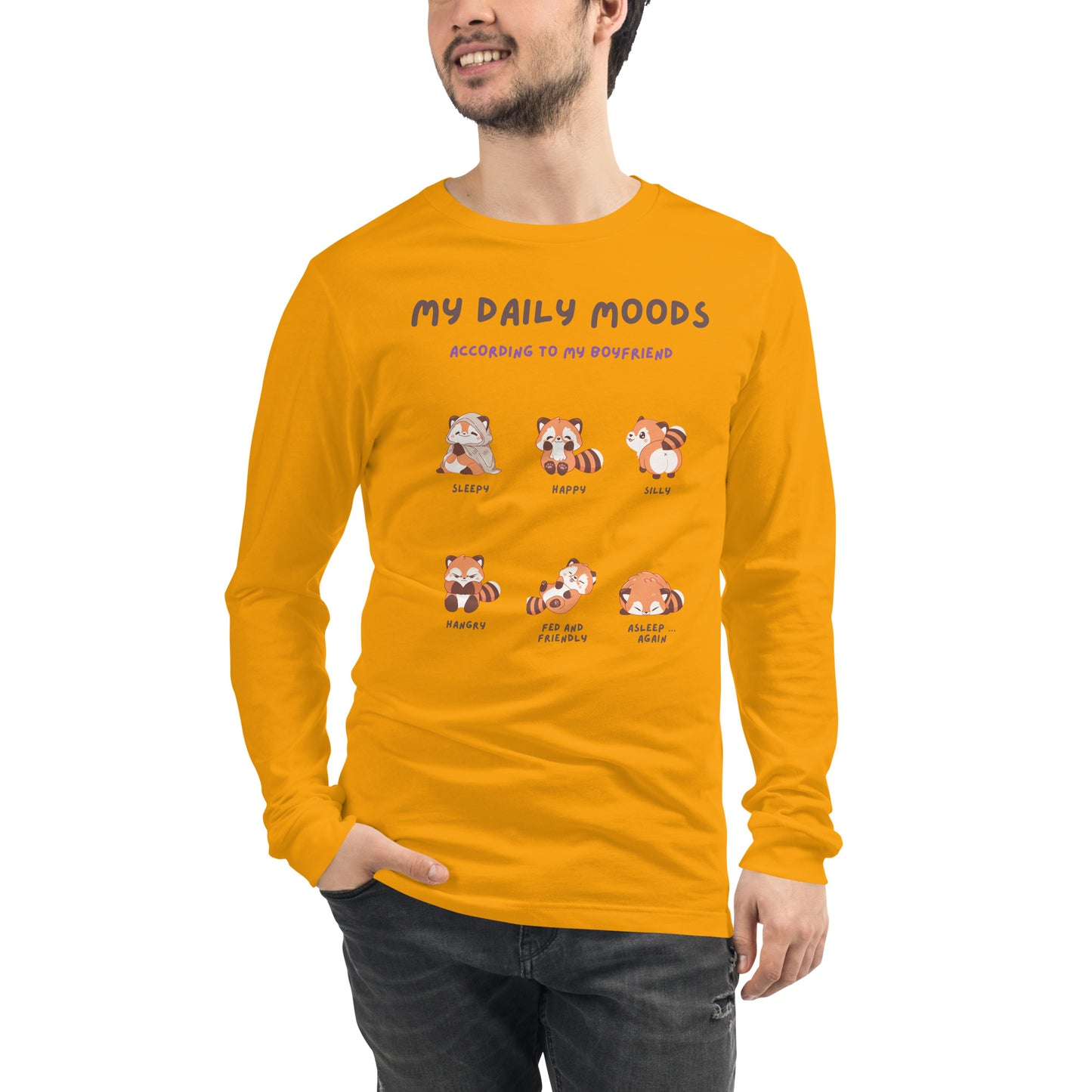 Image 67 of Storm Mood Diary Long Sleeve Shirt - Left Placement, size S, with My Daily Moods artwork visible in front view.