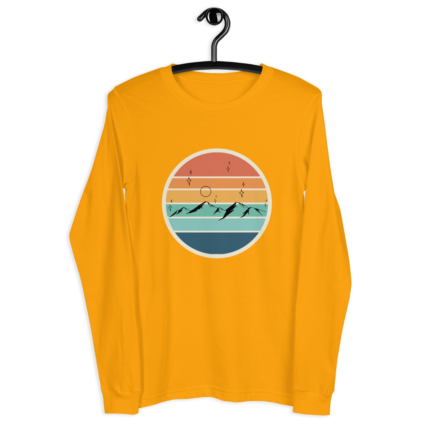 Summitline Long Sleeve Shirt - Left Placement image 21: Maroon version, size M with front view of the Mountain Range range.
