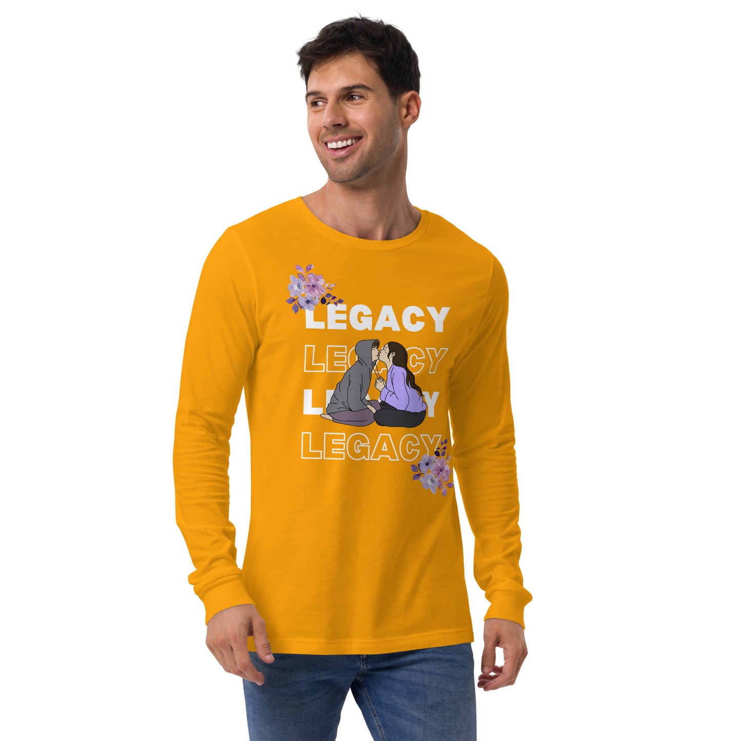 Heirloom Long Sleeve Shirt - Left Placement by R.A. Apparel, image 21, front view, Red, size XS, left placement.