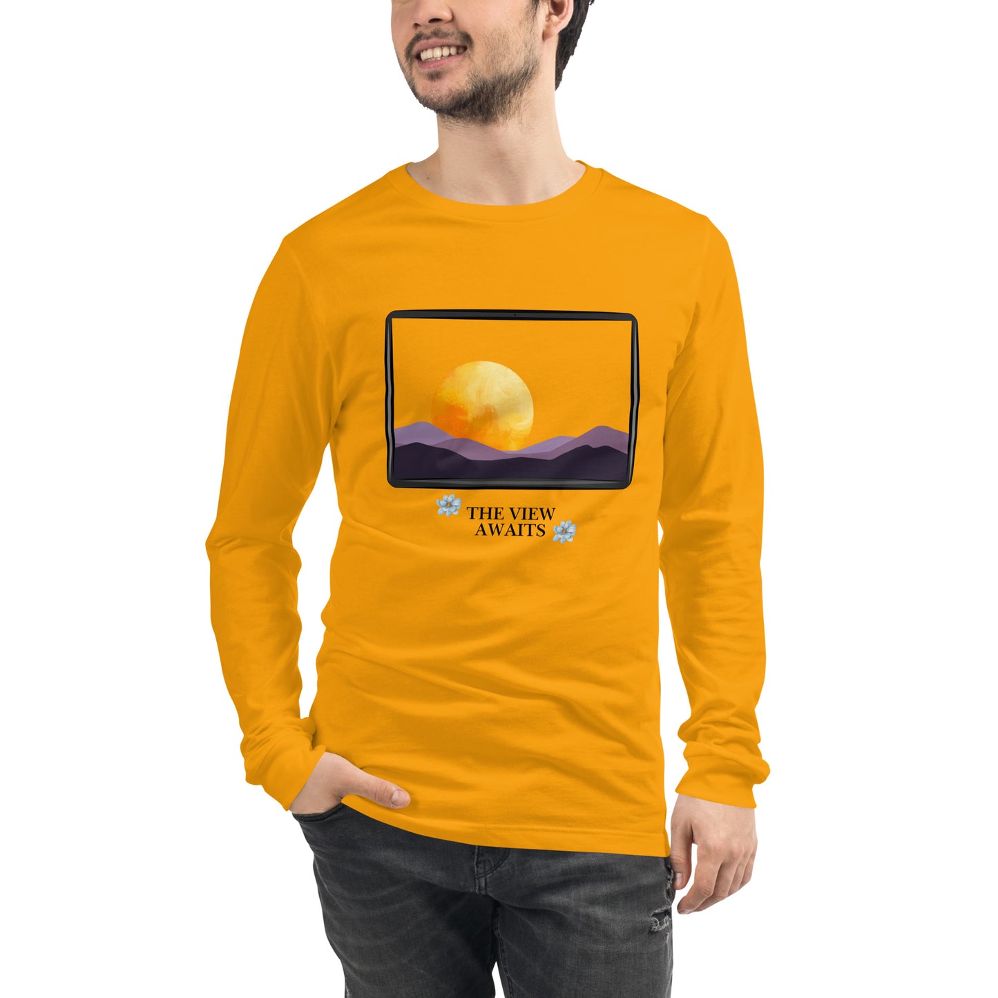 Avenor Long Sleeve Shirt by R.A. Apparel, image 79, front view, White, size XL, design placement.
