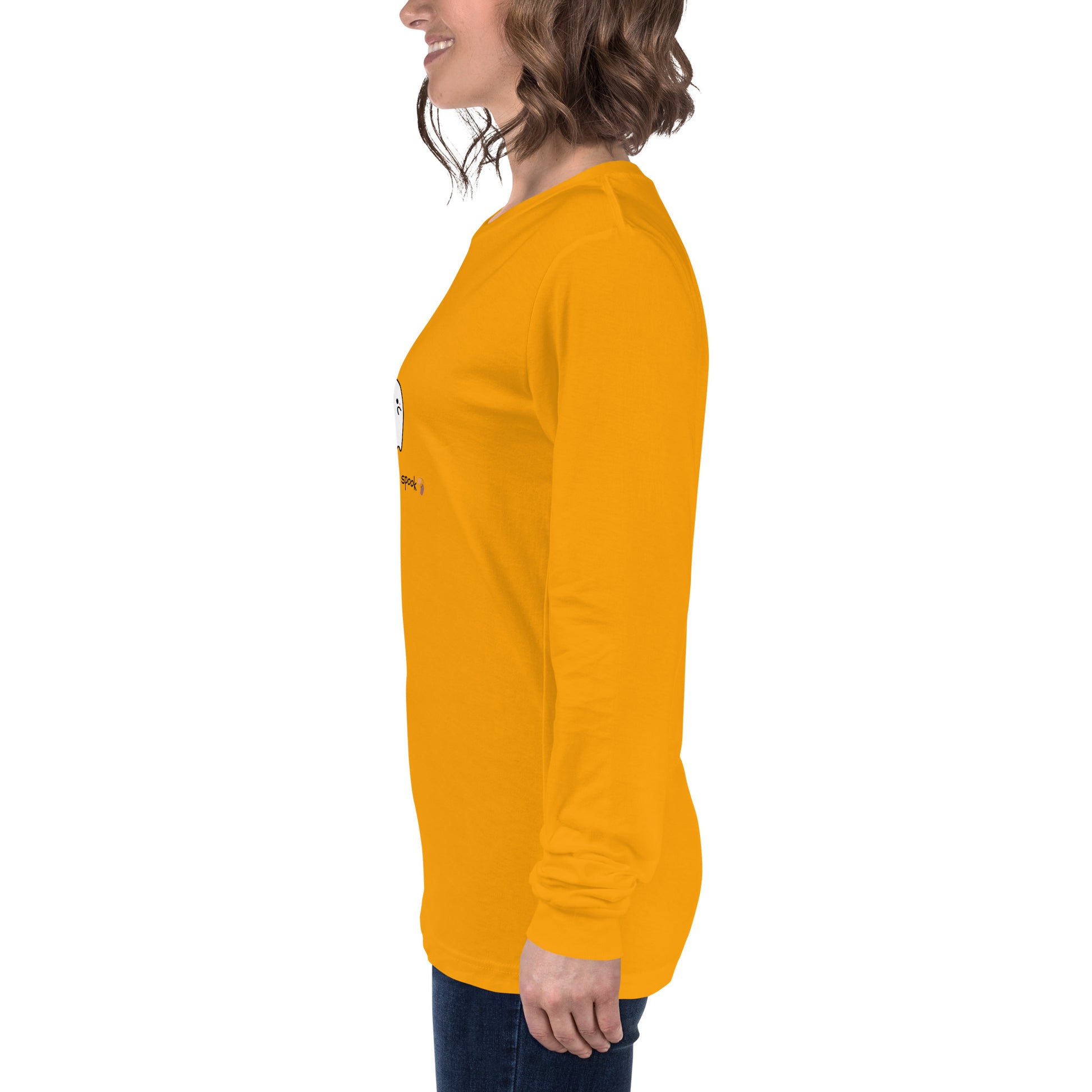 Cute Haunt Long Sleeve Shirt - Left Placement image 69: Storm version, size L with left-side angle of the Too Cute to Spook range.