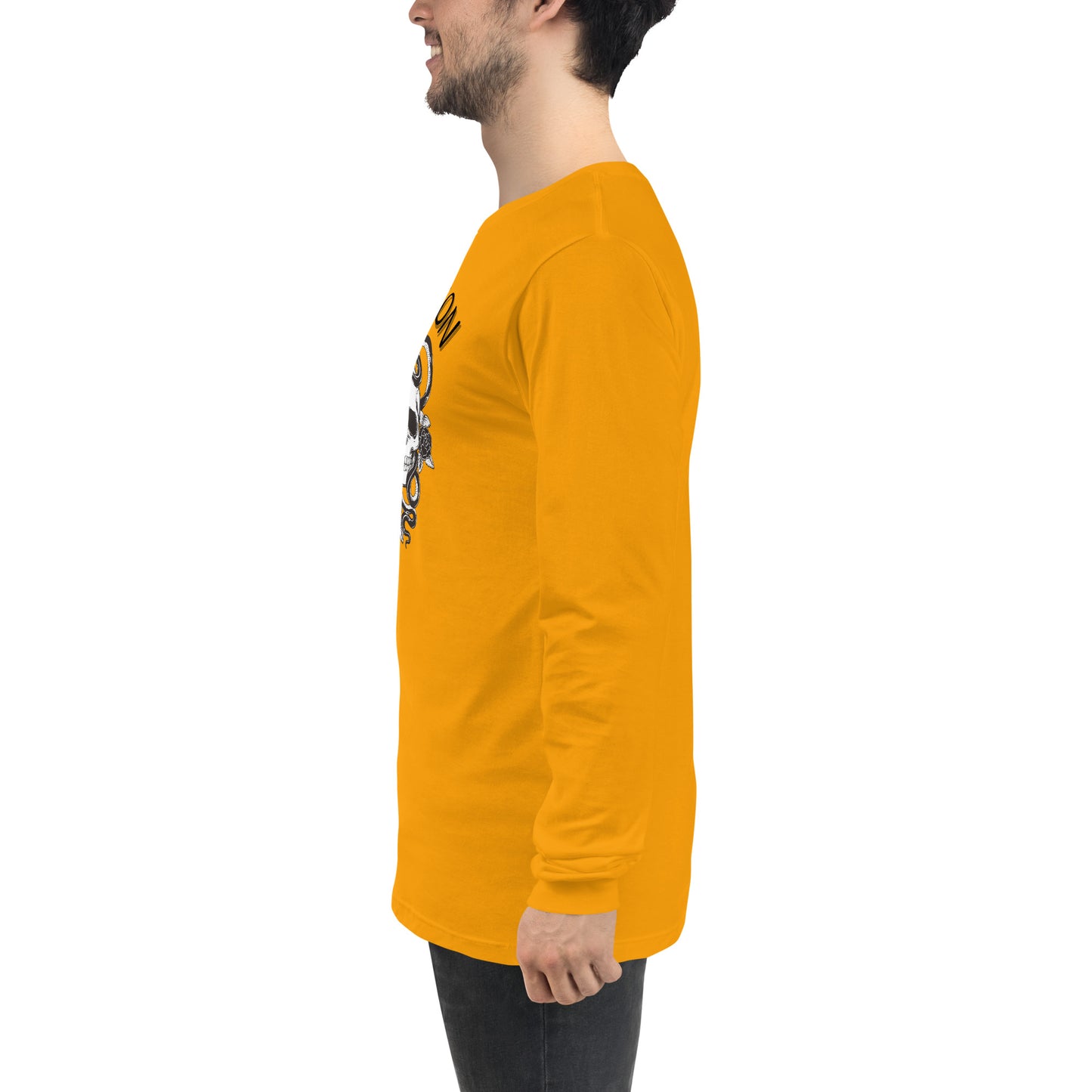 Image 69 of Athletic Heather Evolution Long Sleeve Shirt - Left Placement, size XL, with Evolution artwork visible in left-side angle.