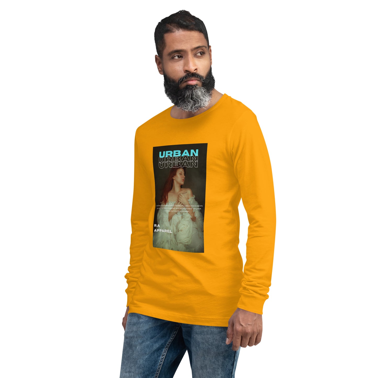 Urban Long Sleeve Shirt - Left Placement by R.A. Apparel, image 22, front view, left-side angle, Maroon, size L, left placement.