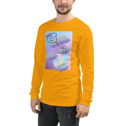 Sprinkle Theory Long Sleeve Shirt - Left Placement by R.A. Apparel, image 71, front view, left-side angle, Gold, size XS, left placement.