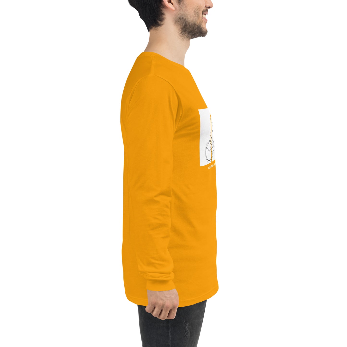 Ever After Long Sleeve Shirt - Left Placement by R.A. Apparel, image 70, right-side angle, Storm, size XL, left placement.