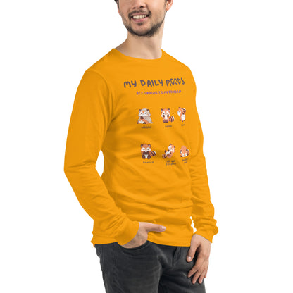 Mood Diary Long Sleeve Shirt - Left Placement image 72 in Gold, size S, showing front view, right-side angle for the My Daily Moods design.