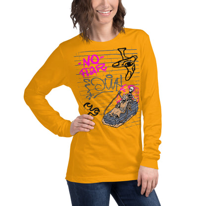 Fearless Long Sleeve Shirt - Left Placement by R.A. Apparel, image 44, front view, right-side angle, True Royal, size S, left placement.