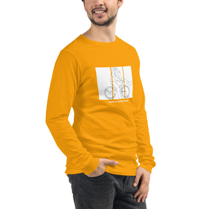 Ever After Long Sleeve Shirt - Left Placement by R.A. Apparel, image 72, front view, right-side angle, Gold, size S, left placement.