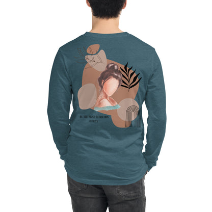 Blind Signal Long Sleeve Shirt - Left Placement 39 product image 15 in Red, size M, with back view and left placement.